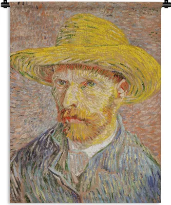 Produktbild von MuchoWow® Wandteppich Wandbehang Selbstporträt - Vincent van Gogh 60x80 cm Tapisserie Dekoration Wandtuch - Decke - Wandtücher - Wohne