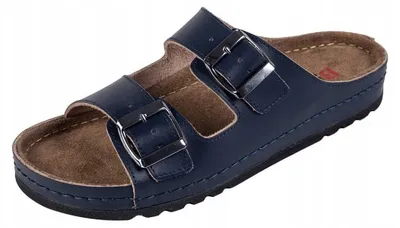 Produktbild von M&C BZ110 Medizinische Leder Clogs Memory Blau