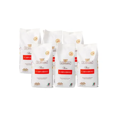 Produktbild von La Fagiana - Riso Carnaroli 6 x 1 kg - Italienischer Risotto Reis aus Venetien - Ausgewählte Körner - Ideal für cremige Risotti