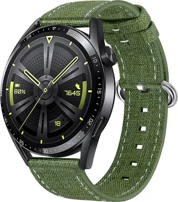 Produktbild von BStrap Denim Armband für Huawei Watch GT3 42mm, olive green