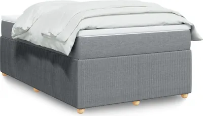 Produktbild von Boxspringbett mit Matratze Hellgrau 120x200 cm Stoff, Klassische Betten 2024 Neu DesignMöbel