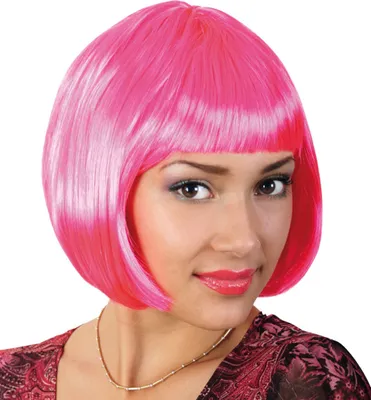 Produktbild von Perücke Lola Neon Pink Karneval Fasching Halloween Party