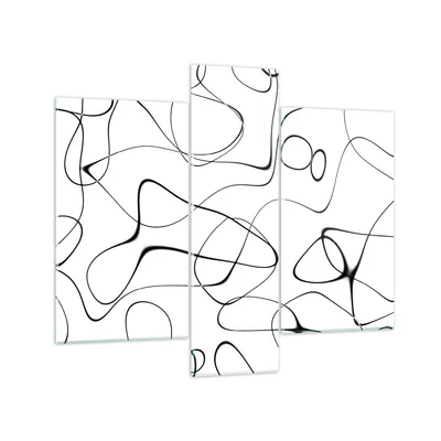 Produktbild von Bilder auf glas - 3 Teile - Linie nichts Muster - 95x80cm - Glasbilder - Wandbilder - Bilder - zum Aufhängen bereit - Wanddekoration aus Glas - Glas Bilder - Wandbild auf Glas - GCB95x80-5054