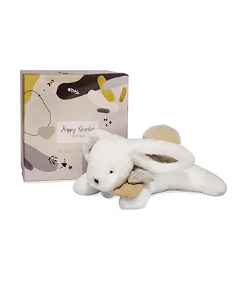 Zdjęcie produktu dla Zestaw upominkowy Doudou - Pluszowy królik z beżowym pomponem 25 cm