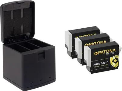 Obrázok produktu pre PATONA nabíjačka pre digitálnu kameru Triple GoPro Hero 9/Hero 10/Hero 11/Hero 12/ 3x batéria 1730mAh Enduro