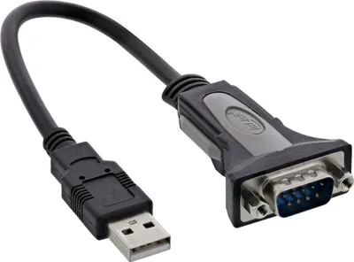 Image de InLine® 33306I Câble adaptateur USB 2.0 vers sériel, USB A vers 9 broches Sub D mâle, 0,25m
