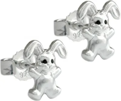 Produktbild von Stecker Ohrstecker kleiner Hase 925 Silber glänzend Kinder Silberohrstecker