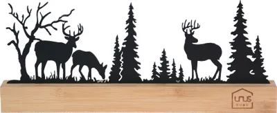 Produktbild von UNUS Deko Aufsteller Hirsch Wald Silhouette Deko aus Bambusholz und Metall