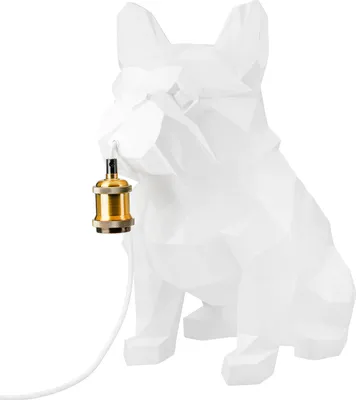 Immagine prodotto di Gilde Tischleuchte, Bulldogge, "Geo", Poly, weiß, VE 1, L. 44 cm, B. 26 cm, H. 46 cm 54848 4063387548486