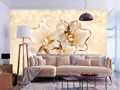 Produktbild von Vlies Fototapete Blumen 400x280 cm Tapeten Wandtapete XXL Bokeh Ornament Abstrakt b-A-10205-a-c