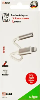 Immagine prodotto di adattatore audio 2GO "Luxury" Stereo Lightning 10cm bianco