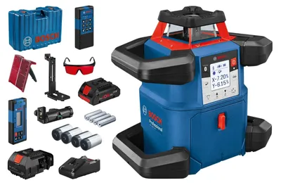Image de Bosch Laser rotatif GRL 600 CHV 18 V / 1x batterie 4,0 Ah ProCORE + chargeur incl. kit d'accessoires en coffret - 0601061F00