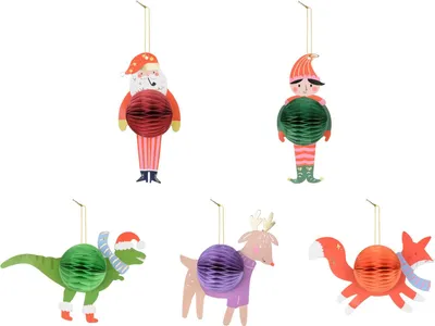 Produktbild von 5 Weihnachtsanhänger Papierfiguren Weihnachten -