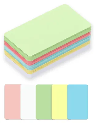 100 blanko Notizkarten, doppelseitig, 5,2x9 cm, für Studium & DIY
