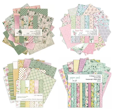 Scrapbook-Papier 48 Blatt, 15,2 x 15,2 cm, Blumenmuster, Vintage