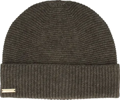 Seeberger Beanie mit Rippstrick-Umschlag in grau