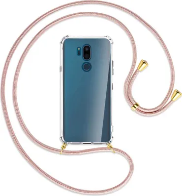 Produktbild von Handykette Backcover-Schutzhülle mit Band (Metall goldfarben) für LG G7 ThinQ, LG G7+ (G710EM) - roségold