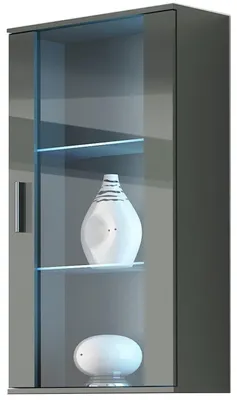 Produktbild von Hängevitrine SINDI SH2H grau / grau hochglanz