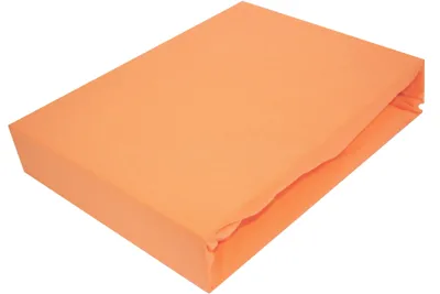 Produktbild von Spannbettlaken Jersey Bettlaken Betttuch Laken mit Gummizug 100% Baumwolle 60x120 cm LACHSFARBE PREMIUM