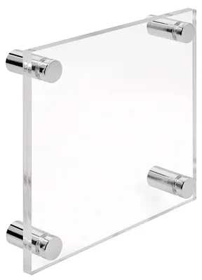 Produktbild von Firmenschild Namensschild Acrylglas 150x150 mm – inkl. 4 Alu-Abstandshalter 13x19 mm, Chrome, Türschild