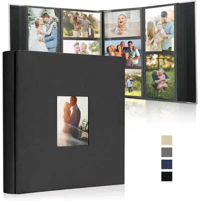 Produktbild von Einsteckalbum für 1000 Fotos 10x15 cm Leinenbindung Schwarz