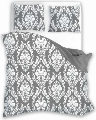 Obrázek produktu pro Bavlněné povlečení 160x200 Glamour 005 šedobílý ornament Faro 01