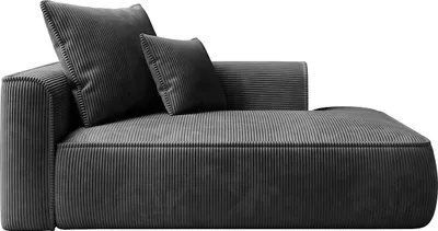 Produktbild von Rechte Chaiselongue aus anthrazitfarbenem Kord - PINETA