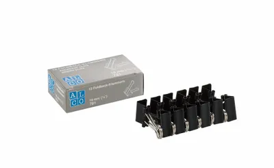 Produktbild von Alco Foldbackklammer Metall vernickelt 19mm schwarz 30 Stück