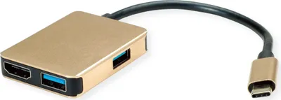 Produktbild von ROLINE GOLD USB Typ C Dockingstation, HDMI 4K, 2x USB 3.2 Gen 1, 1x PD