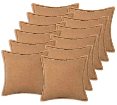 Obrázok produktu pre vidaXL Vankúšový poťah, 12 ks, farba: béžová, materiál: bouclé, rozmer: 45 x 45 cm