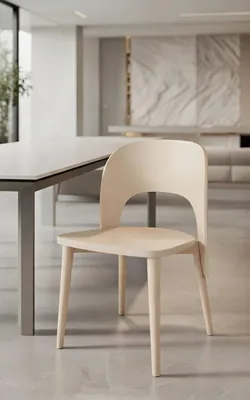 Image de Chaise en bois confortable, style moderne, bois naturel