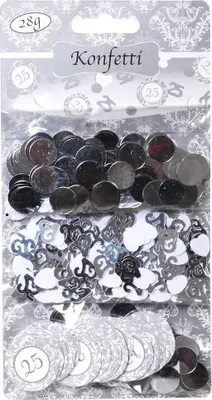 Produktbild von Konfetti Streudeko Metallic 3er Set 25, zur Silberhochzeit zur Dekoration