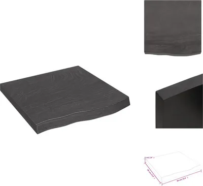 Image de vidaXL Étagère murale gris foncé 60x60x(2-6) cm Chêne massif traité - Étagères murales
