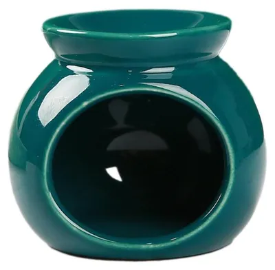 Keramik-Duftlampe für ätherische Öle, Teelicht, pfauengrün