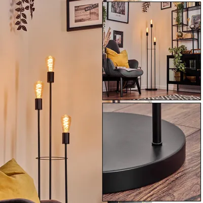 Produktbild von Carvico Stehlampe aus Metall in Schwarz im moernen Design
