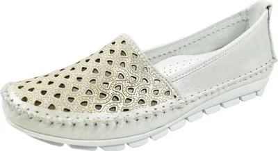 Produktbild von Gemini 003128-85 Schuhe Damen Ballerina Slipper Mokassins, Größe:41 EU, Farbe:Weiß