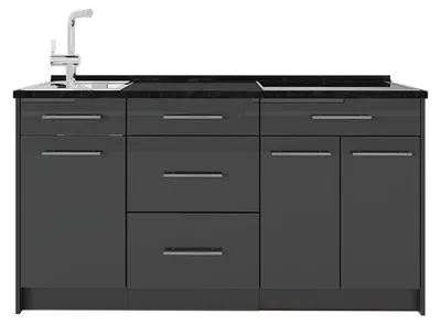 Obrázok produktu pre Kuchynský blok Vicco Fame-Line Antracit vysoký lesk/antracitová 150 cm, AP Antracit, Model 65375
