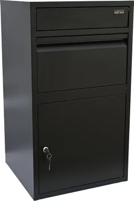 Produktbild von VEEHAUS Paketbriefkasten Schwarz Groß Briefkasten Verzinktes Blech Paketbox Draussen Groß XL Und Postbox Für Pakete Briefkasten Mit Paketfach (M-Tikelia, Ohne Ständer)