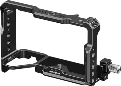 Obrázek produktu pro Klec pro videokameru Andoer, klec pro videokameru z hliníkové slitiny s úchyty pro studenou patku, závit 1/4 palce a 3/8 palce, náhrada za kabelovou sponu pro Sony A7C II/A7CR