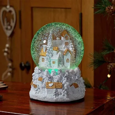 Produktbild von Weihnachtsdorf Schneekugel beleuchtet Winterlandschaft Weihnachten mit Musik