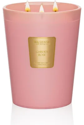 Produktbild von Duftkerze im Glas groß Rose Jasmin Sojawachs 3 Dochte 150 Std. Brenndauer 990g