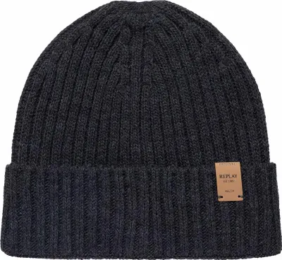 Produktbild von REPLAY Mütze Beanie Black Sand dunkelgrau