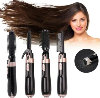 Produktbild von 4-in-1-Haarföhn, Bürstenkamm, Heißluft-Styler-Werkzeug, Glätteisen, Haartrockner