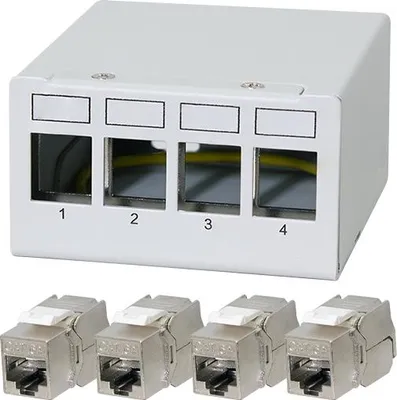 Obrázok produktu pre LOGILINK patch panel NK4090 4Port vrátane 4 modulov CAT6A