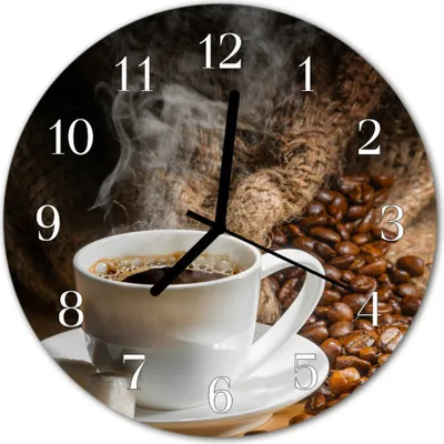 Produktbild von Glasuhr Wanduhr Küchenuhr Echt-Glas 30fi cm Kaffee braun
