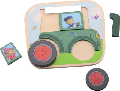 Image de Fien & Teun Tracteur en bois Puzzle