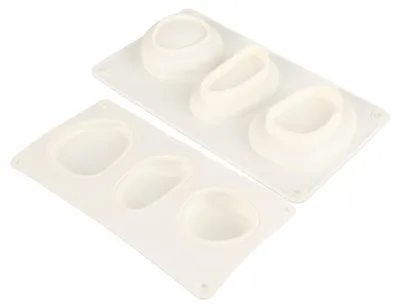 Image de Moules en silicone pour cuisson - Résistants à la chaleur - Pour gâteaux et chocolats - 26,3 x 14,5 x 3 cm