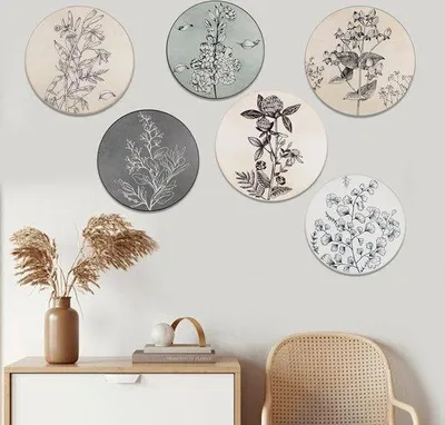 Image de Décoration murale naturelle en bois - décoration minimaliste en bois - pièce unique - forme ronde en bois