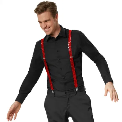 Produktbild von Pailletten-Hosenträger - rot
