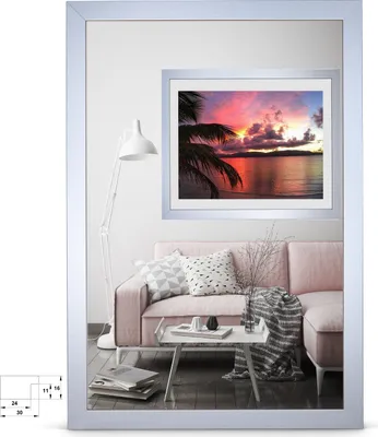 Produktbild von Bilderrahmen Foto Poster Rahmen Alice Holz MDF ALU 60x80 cm